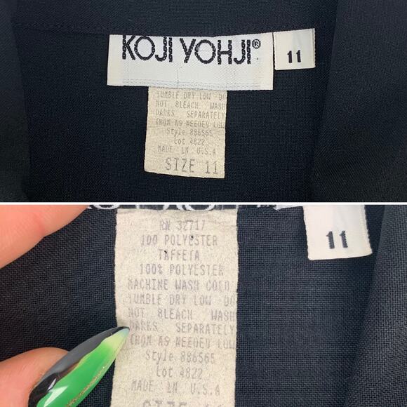 90's KOJI YOHJI designer cropped black jacket with chain detail - Picture 5 of 12